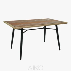 Стол кухонный Corvus 140/78/75 ДПК с плетенной рамкой (Outdoor)