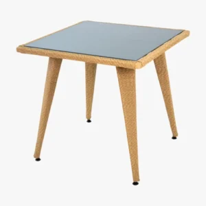 Стол кухонный Bastian 80х80х75 Со стеклянной плетенной столешницей (Outdoor)